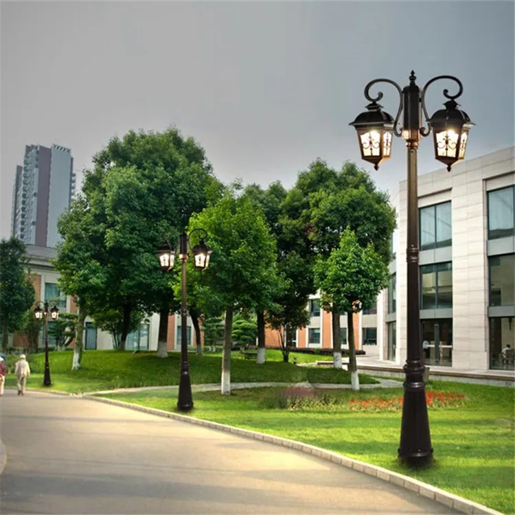 2m 2.5m 3m IP65 E27 Outside Led Garden Lamp Outdoor Aluminium Led Lawn Lamp 220v Bollard Garden Light Pathway Lighting