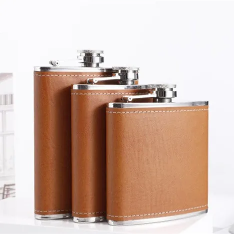 Pocket Portable Stainless Steel Wine Bottle 7 Oz Wine Glass Whiskey Bottle Mini Beverage Alcohol Bottle 7oz / Ounce