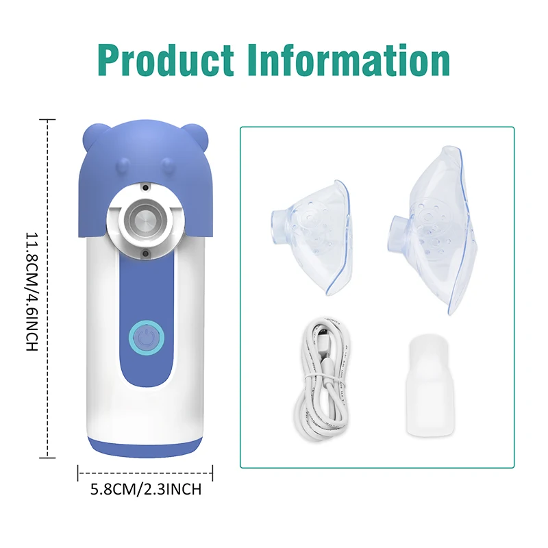 Fitconn Cheap Price Rechargeable Home Travel Use Mini Medical Grade Ultrasonic Mesh Nebulizer with Automatic Cleaning