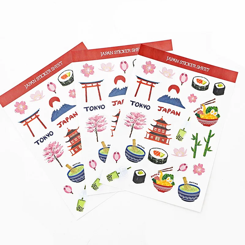 Wholesale Waterproof Custom Printing Vinyl Kiss Cut Cute Paper Sticker Sheet For Planner Stationery