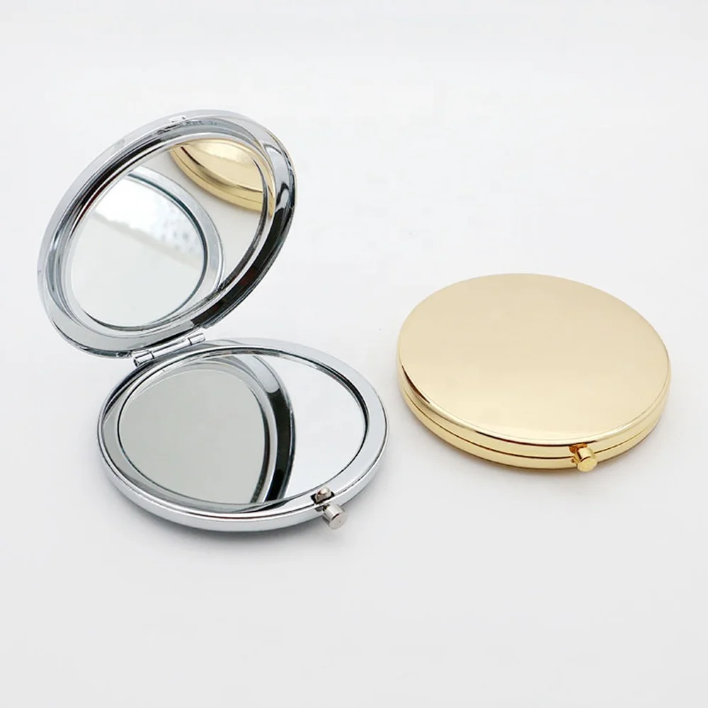 Custom Logo Round Makeup Mirror Small Pocket Mirrors For Wedding Party Guests Favor Gift