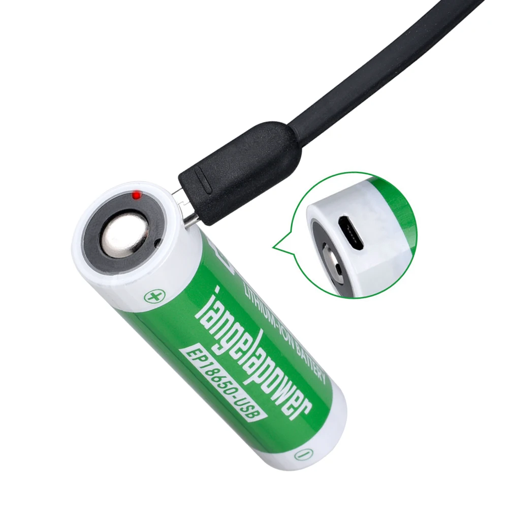 New micro USB Charging 3.7V 3400mAh Rechargeable 18650 li-ion battery