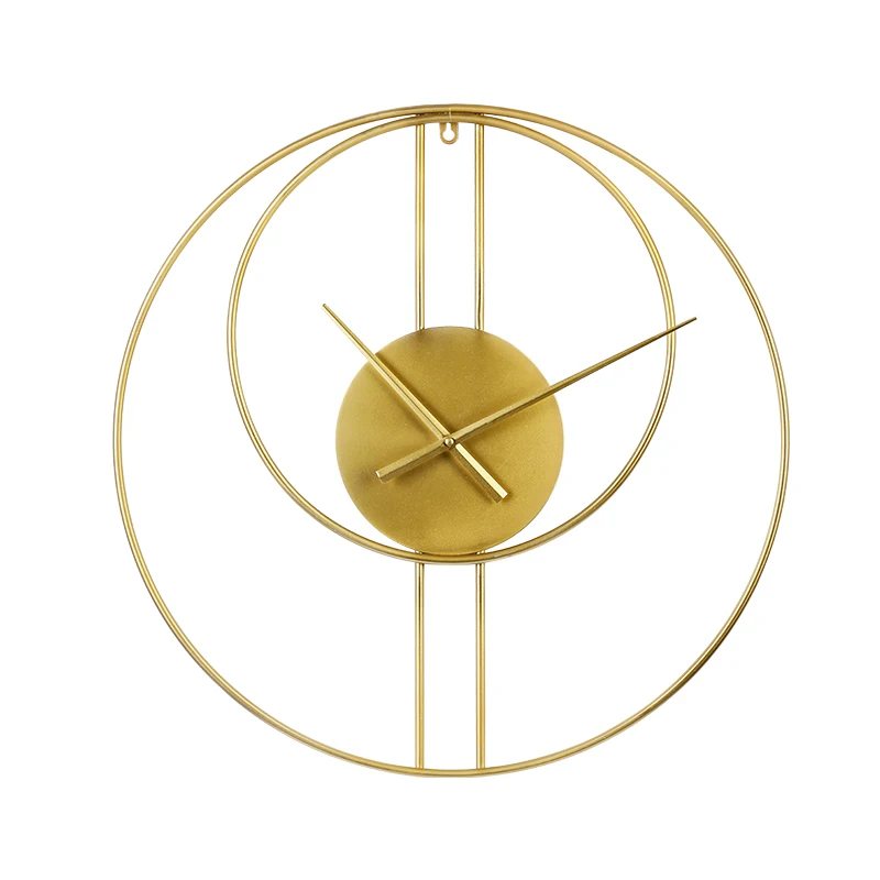 50cm Gold silent new Creative large metal metallic wall art clock customized luxury dropshiping decoration watch for home decor