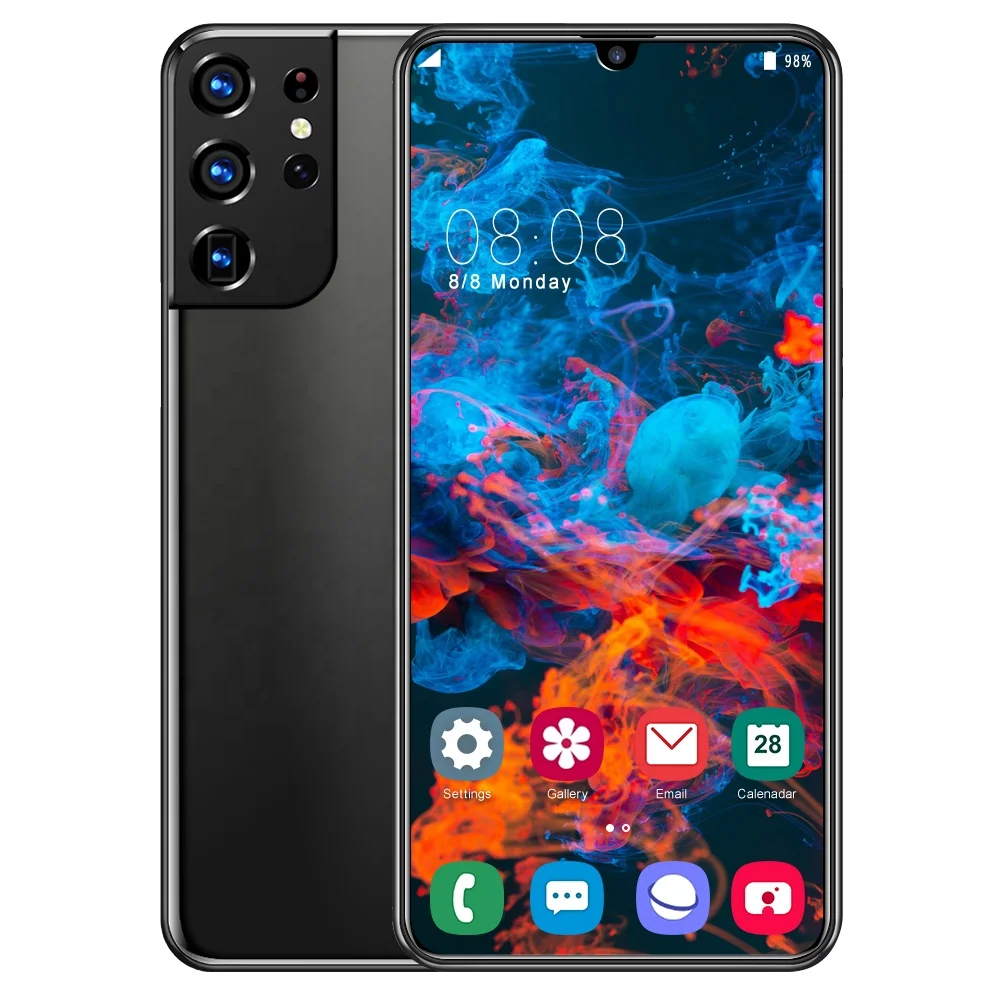  В наличии S21U Android смартфон 6 5 дюймов сенсорный экран HD камера 12GB + 512GB Двойная для телефонов на базе