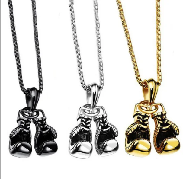 Retro boxing glove  men hip hop sweater chain