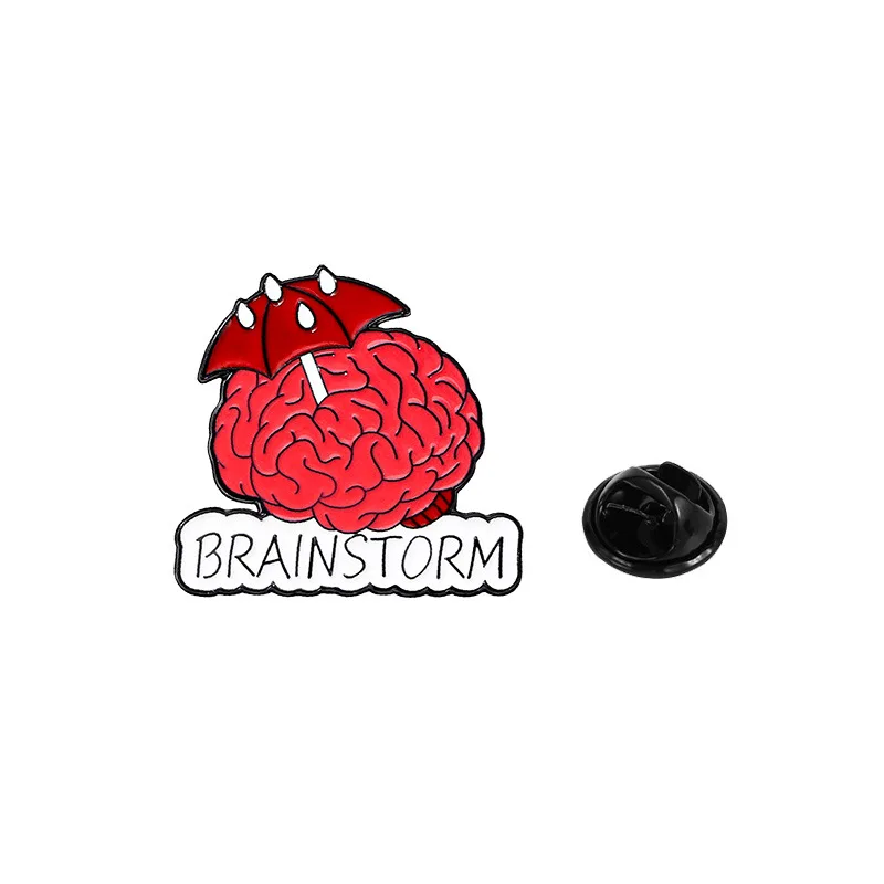 Funny cartoon anatomical human organ enamel badge medical brain heart uterus pins