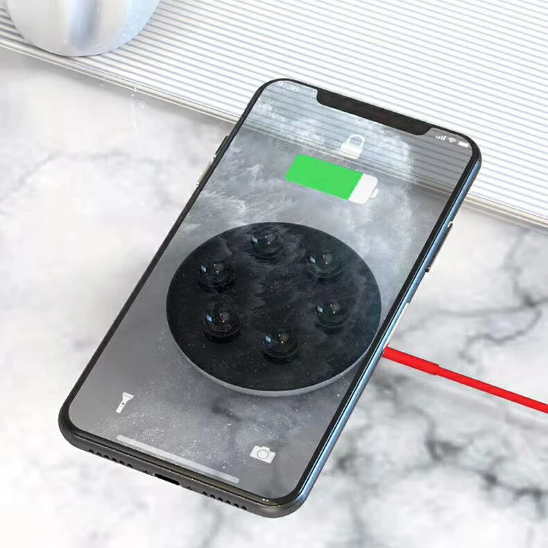 2022 portable Wireless Charger Suction Cup Fast Wireless Charging Pad Indicator Light 5W 10w Qi Charger for iPhone 14