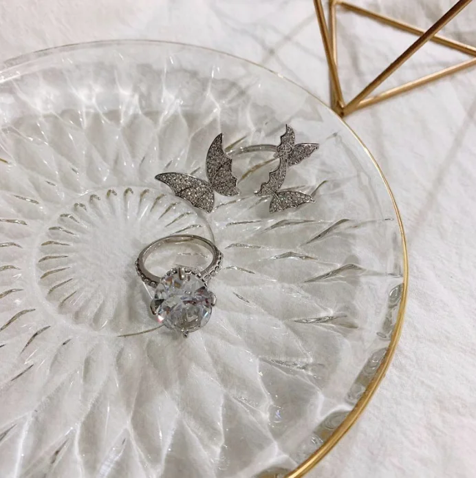 
XG1719 Zircon diamond stereo double butterfly ring so cool and sweet finger ring 