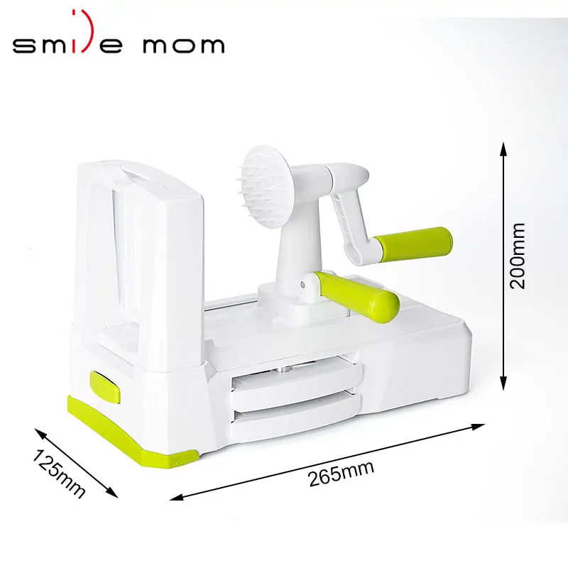 Kitchen Manual 5-Blade Vegetable Chopper and Spiralizer Eco-Friendly Food Tool for Spiral Slicing and Cutting Potatoes