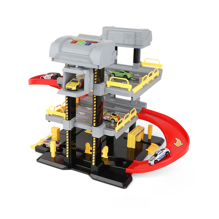 
Plastic Assemble 3 Floor Parking Lot Rail Racing Track Car Orbit Toy Electric Lifting 3 Layers Parking Lot Track Toys 