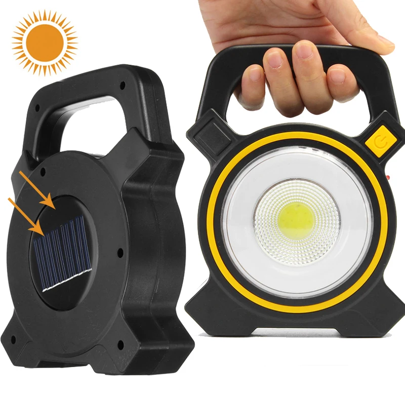 2022 New Design 30W Usb Rechargeable Power Bank Portable Cob Led  Solar Camping Light for Outdoor