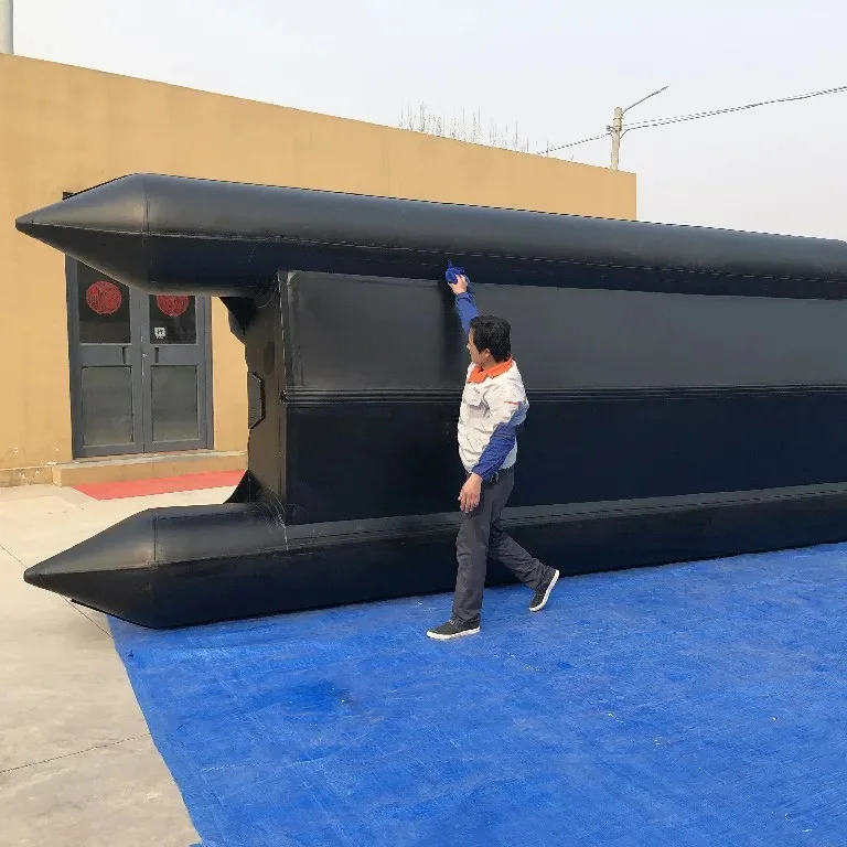 8m High Pressure PVC Air Tube Inflatable Aluminum Fishing Boat Rowing Boat for Rivers for Fishing and River Use