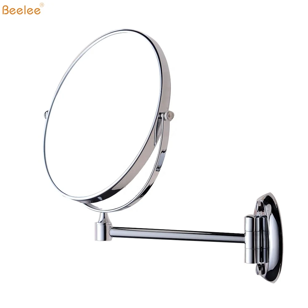 Beelee M0138 Wall Mounted Single Arm Extendable Magniyifng Cosmetic Mirror for Bathroom