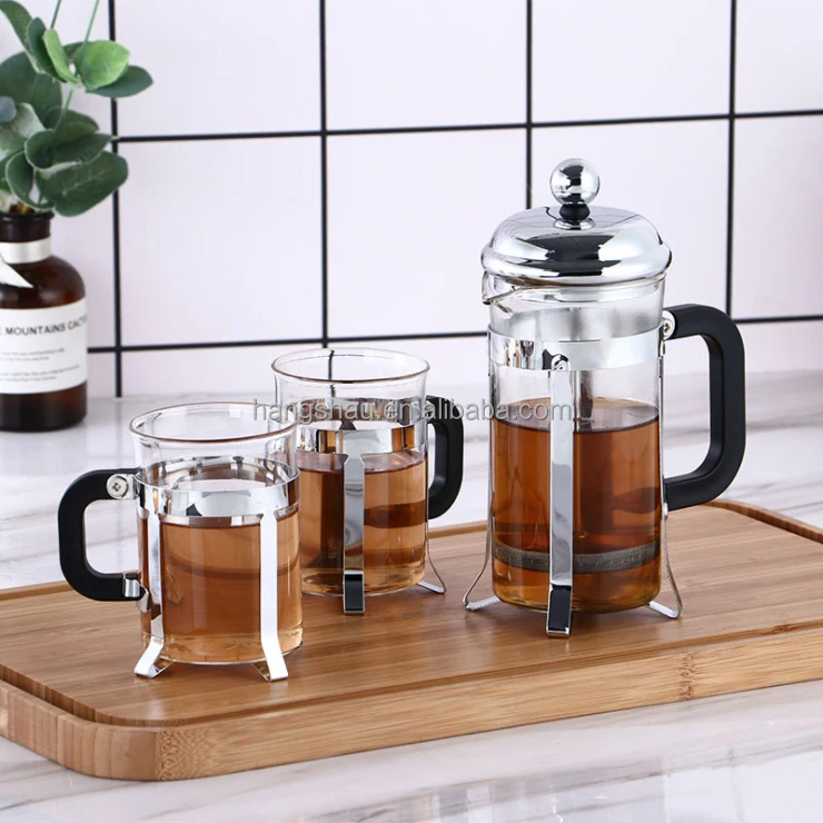 800ml PP Handle Borosilicate Glass French Coffee Press Cold Brew Iced Coffee And Tea Maker Stainless Steel Coffee French Pot