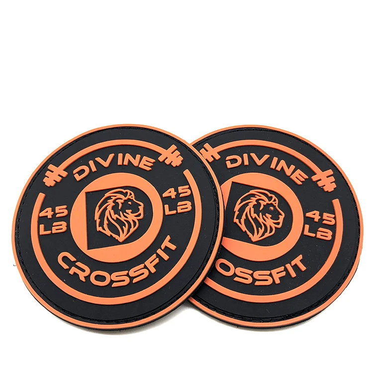 Good Quality Custom Animal Logo PVC Rubber Label Embossed Rubber Patch With Hook Backing