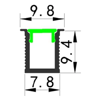 Cabinet lighting profiles glow 7.8*9.4 diode extruded channel aluminum profiles Embedded LED aluminum profiles
