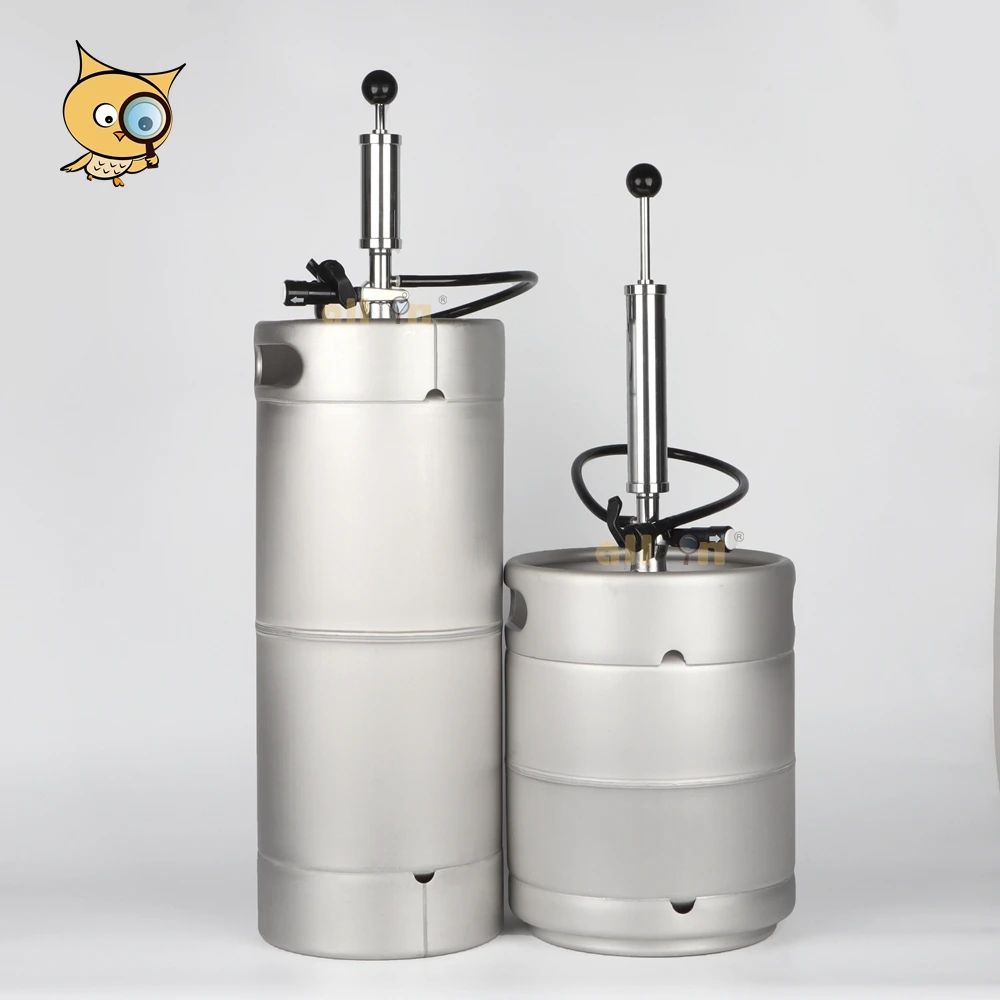 ALL IN Wholesale 304 Stainless Steel Stackable Slim 235 10L Beer Barrel Made in China Draft Beer Keg with Spear Fitting