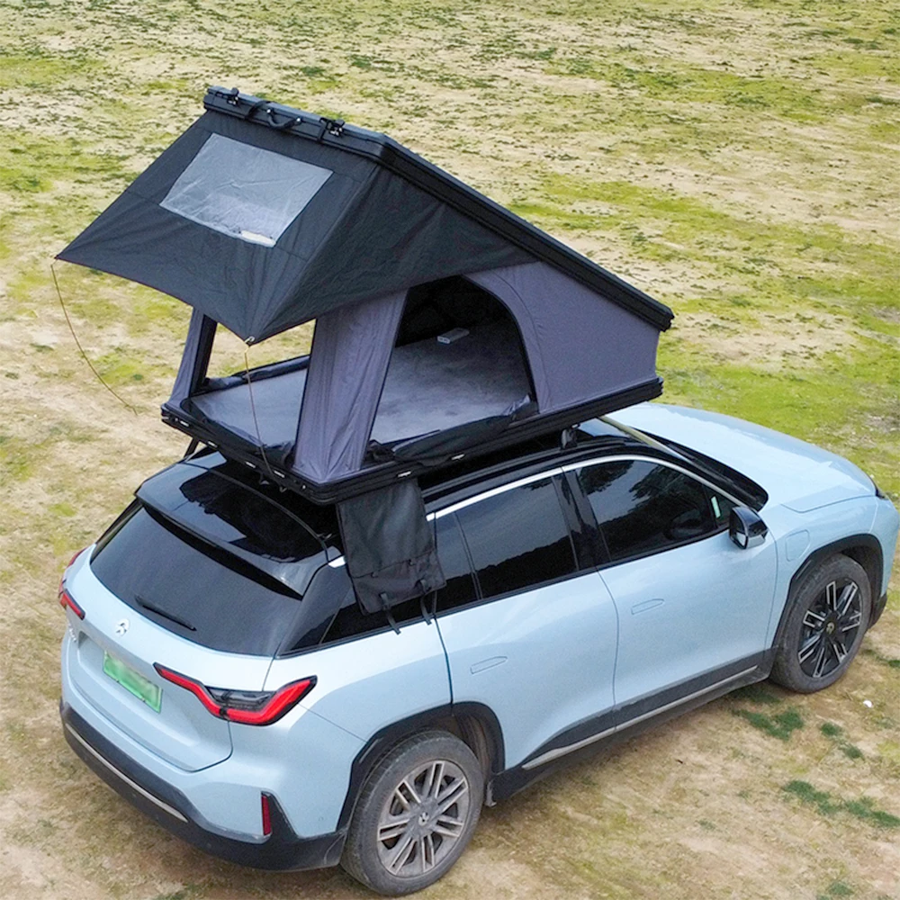 OEM 4X4 Aluminium Triangle SUV  Roof Top Tent Hard Shell Tent For Camping Car Roof Tent(With Window On Back)