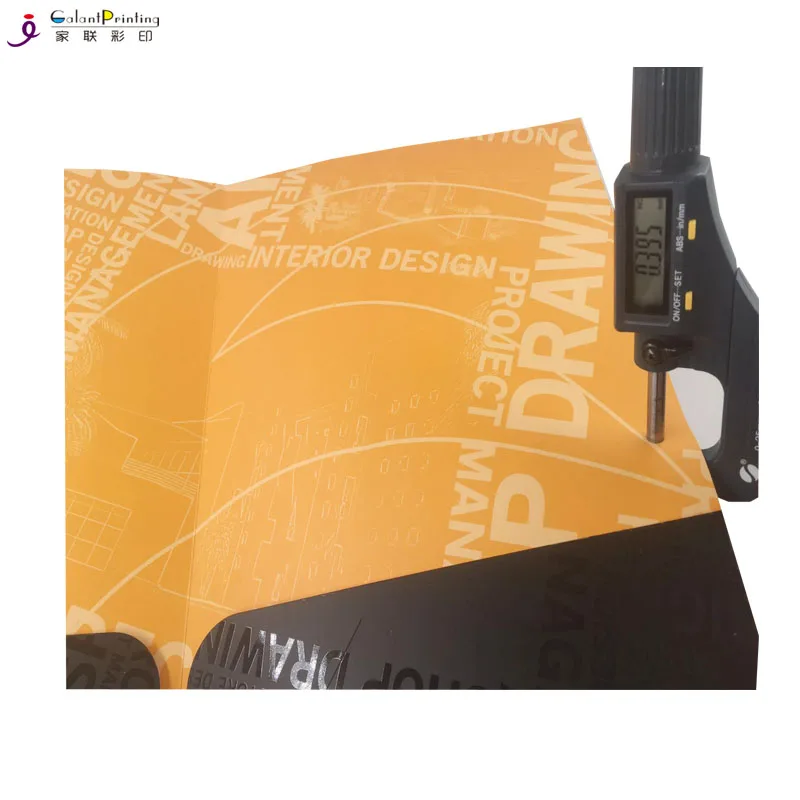 Custom Logo A3 Kraft Paper Cardboard File Presentation 2 Pocket Folders With Card Slot Paper File Folder