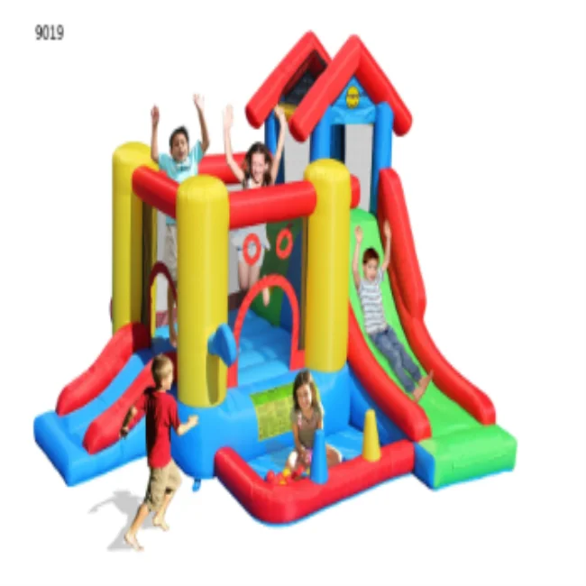 2021 new arrival Commercial kids slide double lane tropical palm tree cheap inflatable Water Slide wit for sale with CE