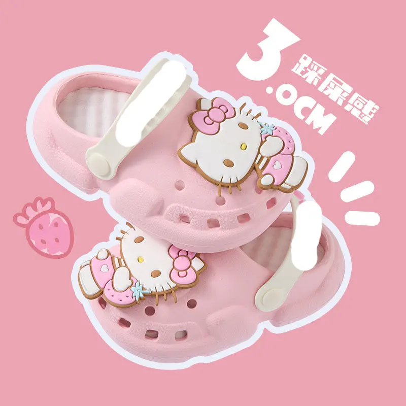ML Hot Summer Anime Children Slippers Kt Cinnamoroll Cartoon Kawaii Cute Home Bathroom Bathing Anti-Slip Sandal Kids Girls