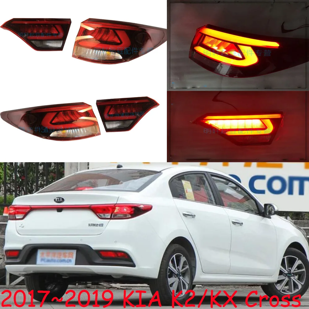 1 шт., автомобильные аксессуары бампер фонарь для 2017 ~ 2019 KIA K2 Рио фонарь лампа подходит седан taillamp крест KX задних фонарей