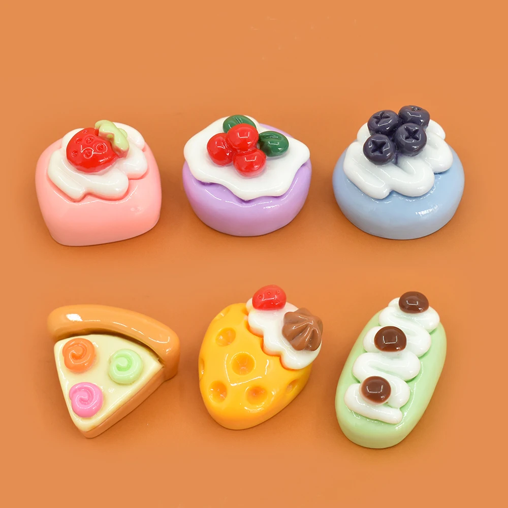 Sweet Cake Dessert Resin Flatback Cabochon For DIY Jewelry Making Phone Case Decoration Doll House Food Accessories