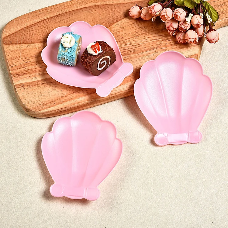 Best Selling Disposable Plastic Shell Plate 5 Individually Pack Cake Dessert Cutlery Catering Plates Dinner Set