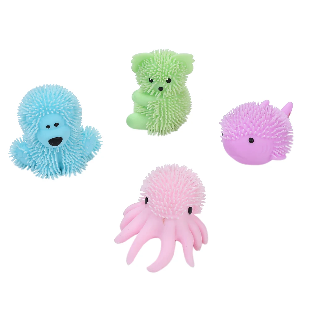 Design Little Octopus Sea Fish Koala Poodle Animal Puffer Ball Stress Relief Ball Tpr Stretch Octopus Toys