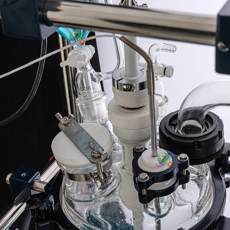 Chemical 10l jacketed double layer glass reactor vessel design