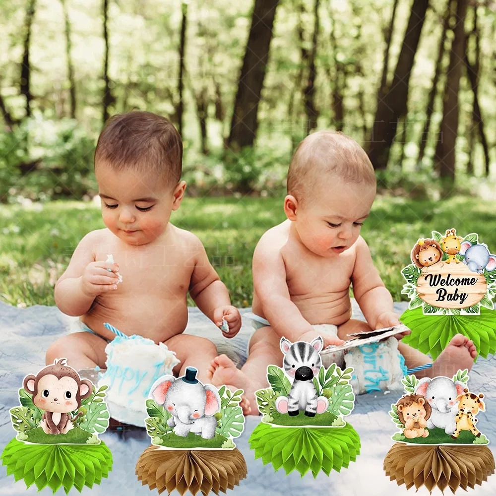 CIVI 9pcs Wild One Party Honeycomb Centerpiece Table Decor Wild One Theme Baby Party Supplies Birthday Party Supplies