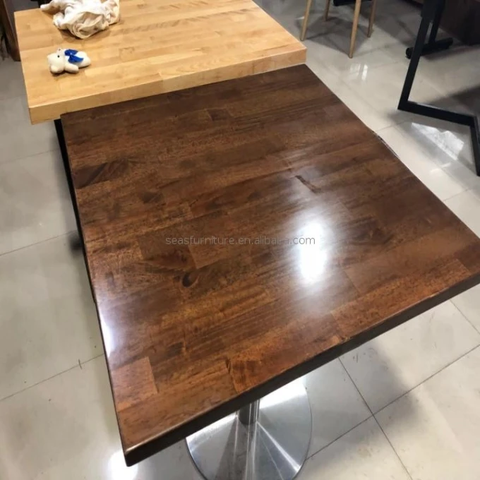 2023 Newest Factory Sell Customized Lacquered Wood Table Top Kitchen 100% Solid Wood