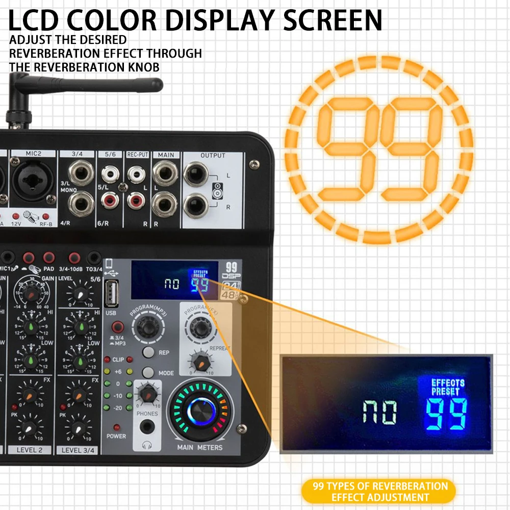 Youtube Recording Performance Lecture Micfuns ML-4U USB 10 Hours DJ Audio Mixer Console with Wireless Microphone