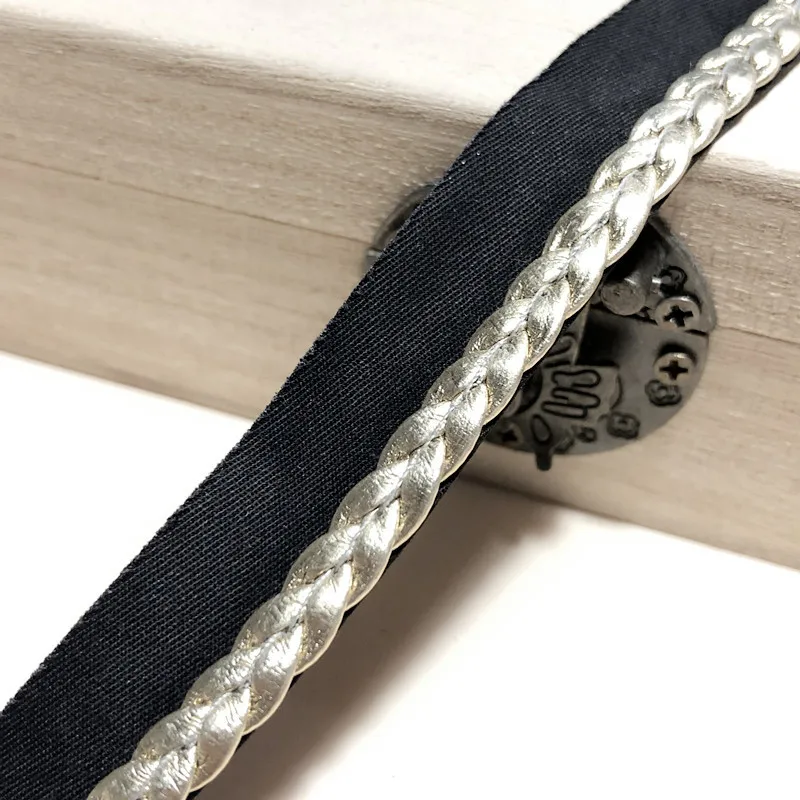 PU leather leather strip machine woven PU lace tape piping tape dance dress lace clothing bag ornament in stock