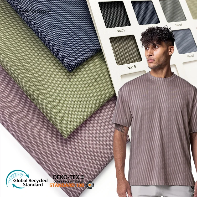 Stock Lot 180gsm Jersey Nylon Polyester Blend Spandex Spandex Spandex Fitness Gym Tshirt Nylon Dry Fit Fabric For Men T-shirt Sports