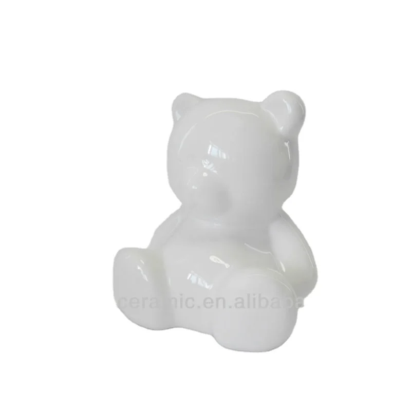 Porcelain bear coin bank