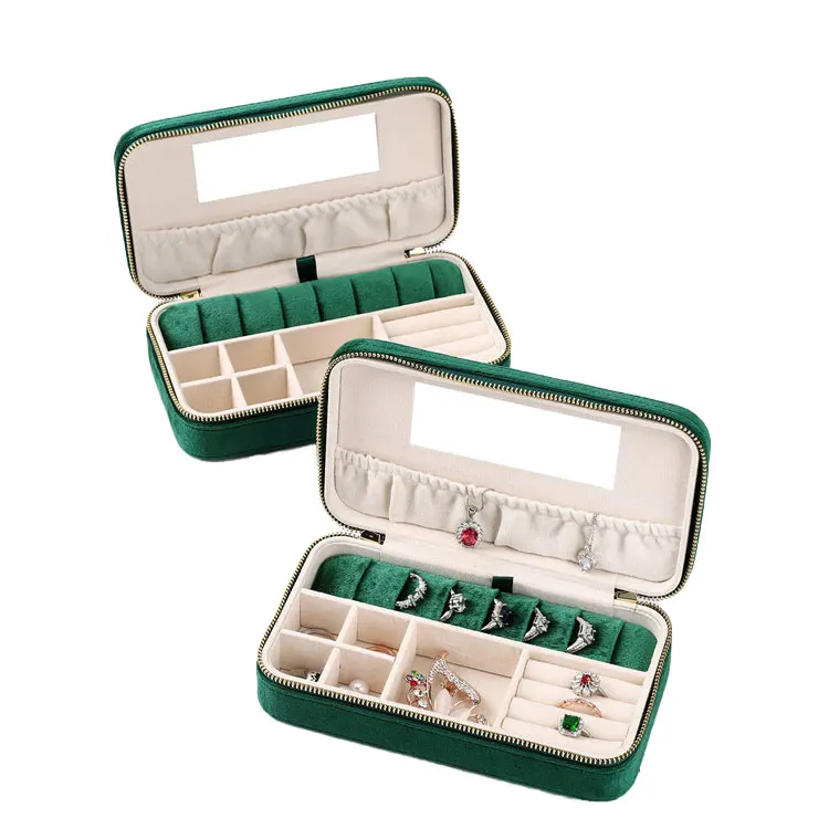 Hot Selling Velvet Jewelry Storage Case Wholesale Bulk Custom Logo High Quality Necklace Ring Earring Pendant Jewelry Organizer