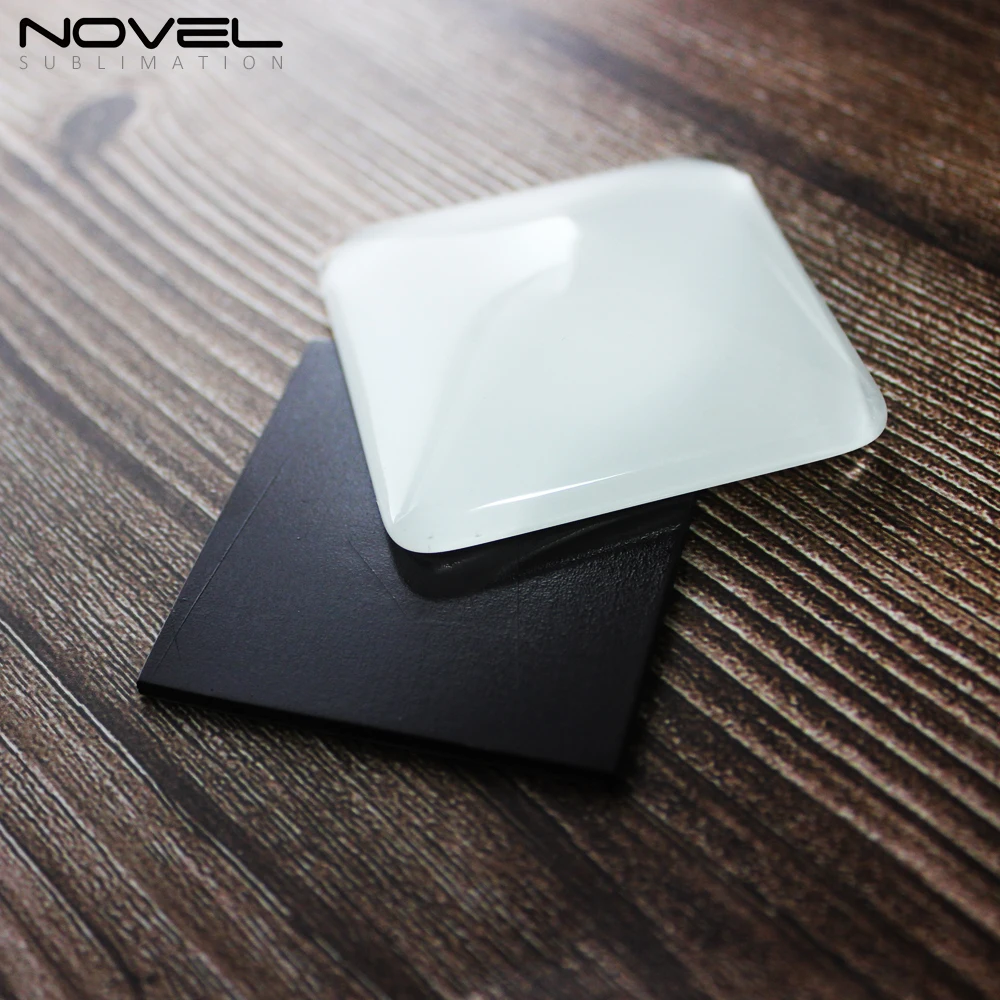 Sublimation Blank Glass Crystal Message Sticker Home Decor Fridge Magnets