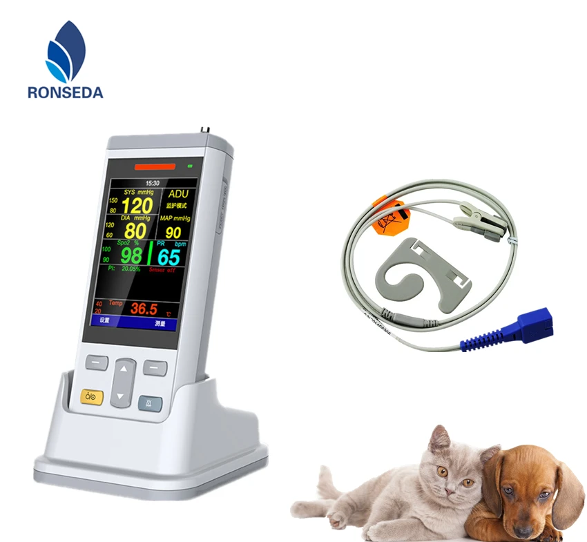 Vt200V Veterinary Handheld Vital Signs Monitor Pulse Oximeter Clinic Equipment for Cats, Dogs, Horses