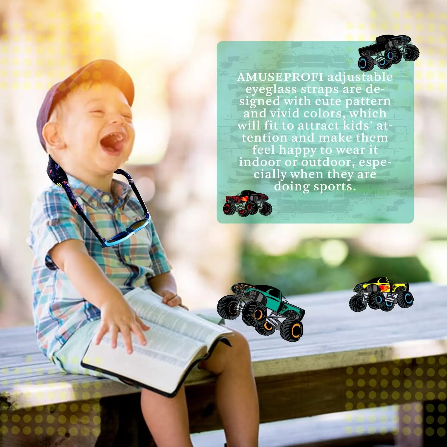 Custom Design Kids Eyewear Retainer, Eyeglasses & Sunglasses Strap for Kids, Floating Sunglass Lanyard for Kids