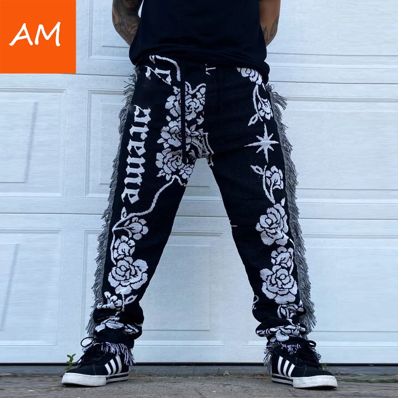 Stylish Branded Custom Floral Luxury Women Jogger Handmade Tapestry Blanket Thick Pants