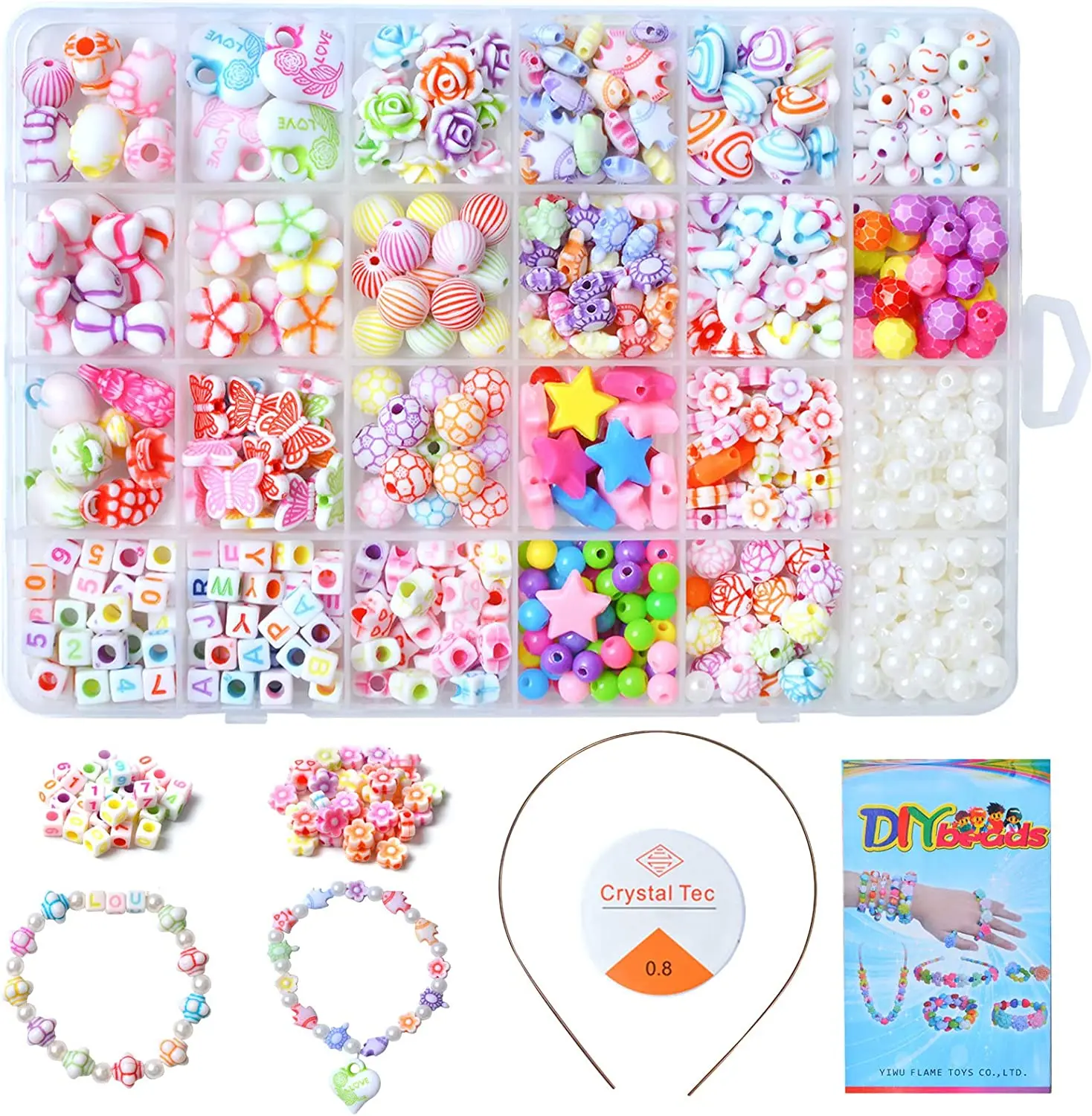 DIY necklace bracelet hairband making kit for kids girl plastic beads art and craft for jewelry making supplies wholesale