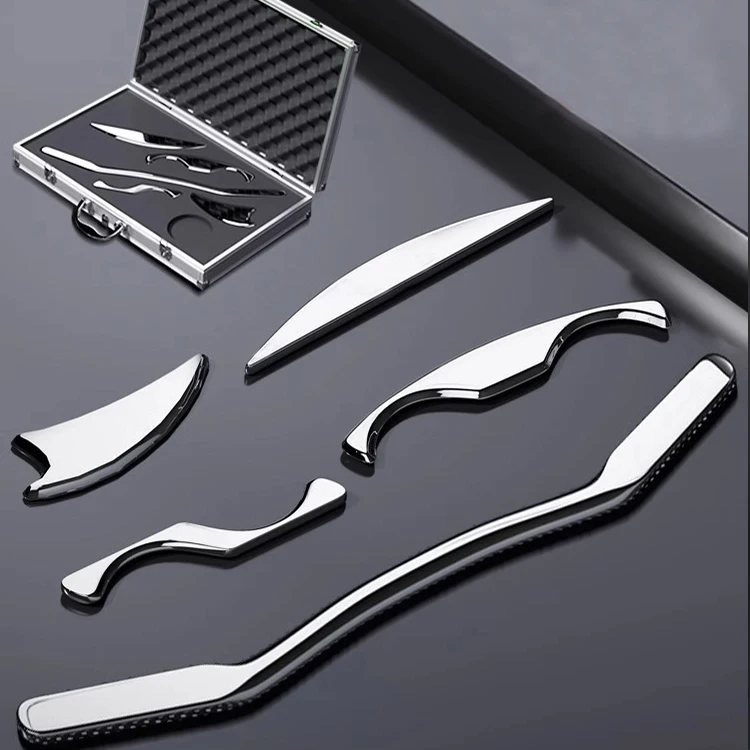 5Pc 6mm iastm Stainless Steel Therapy Tool Deep Tissue massage knife Muscle Fascia Recovery Scraping gua sha fascia knife