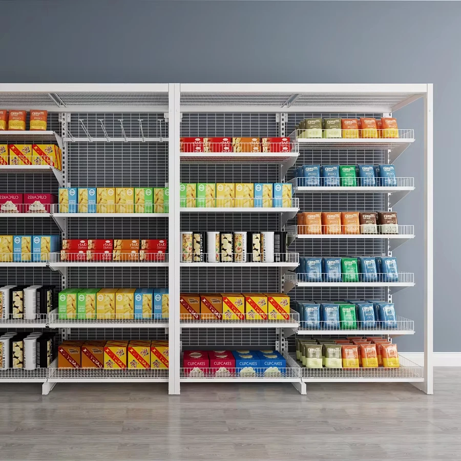 Stainless Steel Chrome Wire Shelving Rack Grocery Shelving Supermarket Shop Display Shelving Gondola Store Display Rack Retail