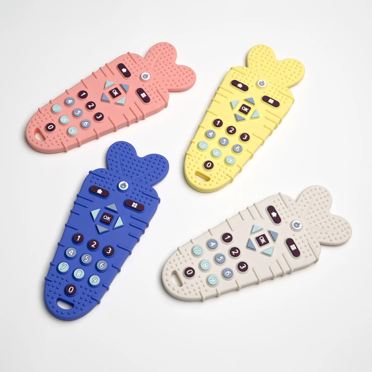 Bpa Free Wholesale Chewing Toy Baby Teether Montessori Teething Toys Game Tv Remote Control Shaped Soft Baby Silicone Teether
