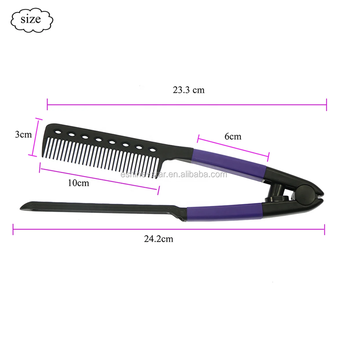 Professional hair salon use heat resistance easy comb hair straightening comb