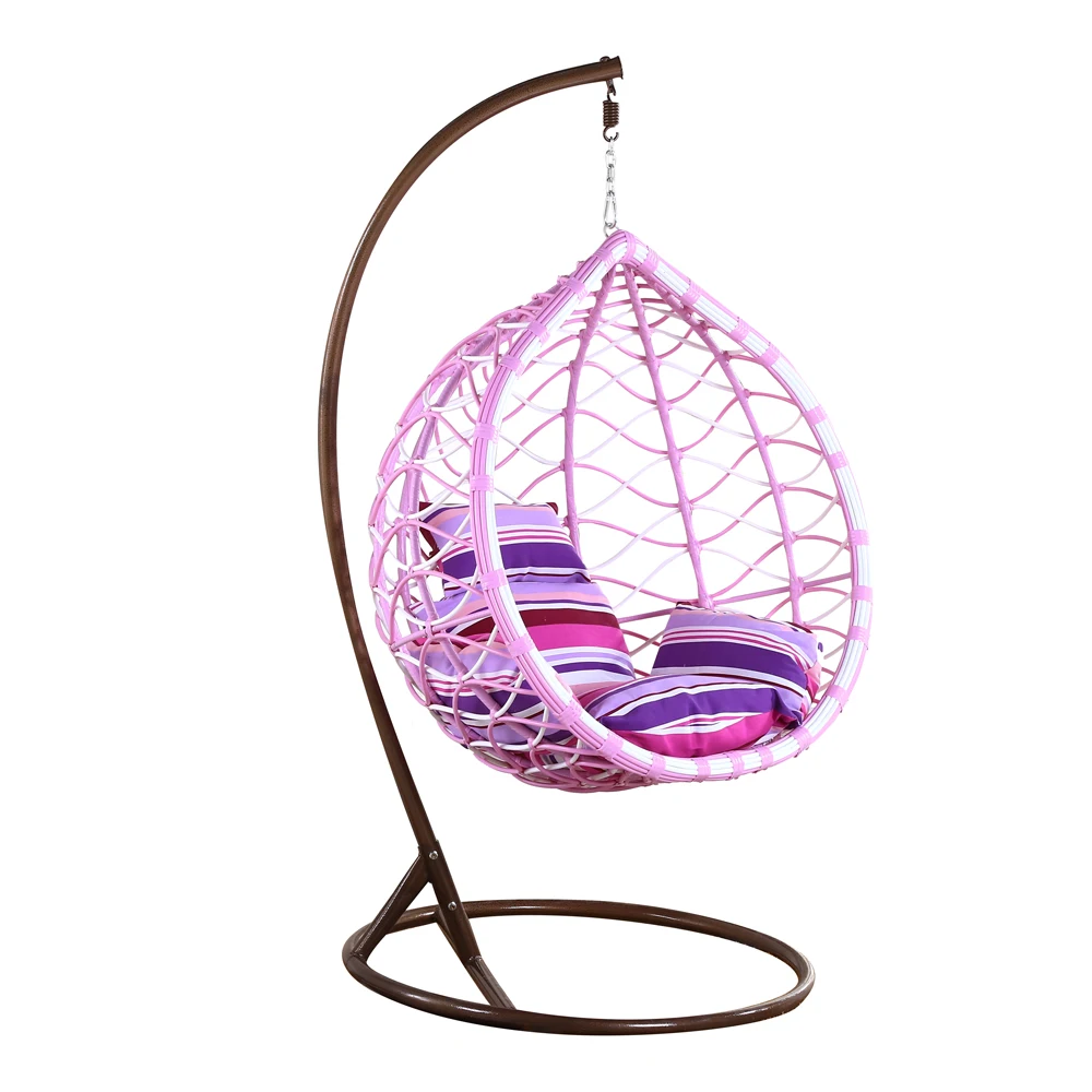 
Outdoor Patio Metal Frame Cheap Egg Shaped Hanging Chair Pe Rattan Swing Chair 