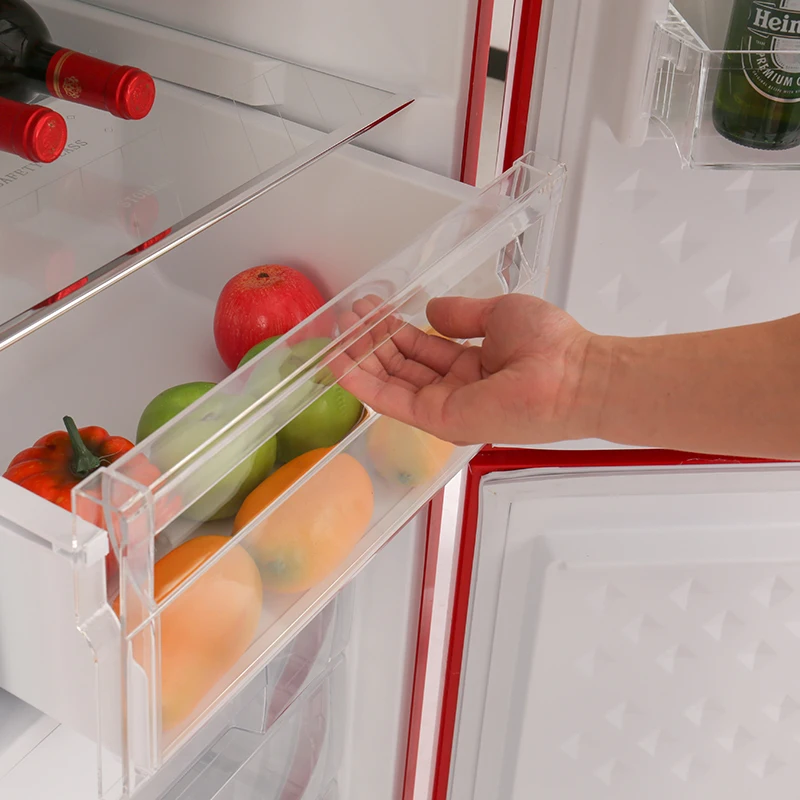 250WE-RE Two Door Fridge Retro Vintage Refrigerator Home Kitchen