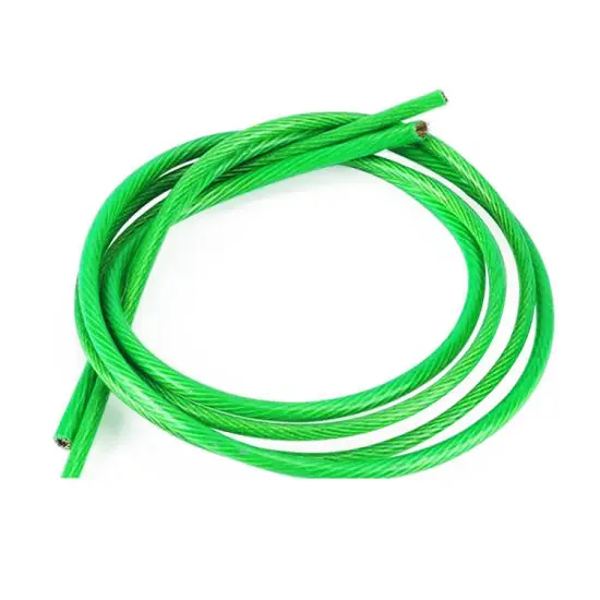 Green color  pvc plastic coated steel wire rope