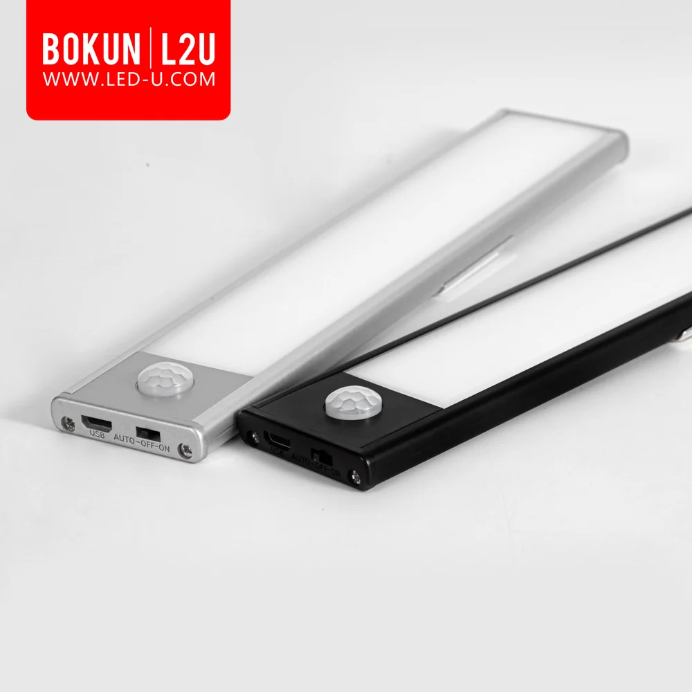  BOKUN PIR Sensor Cabinet Light Super Thin Home Lighting Wardrobe Wireless Switch Portable USB Charging